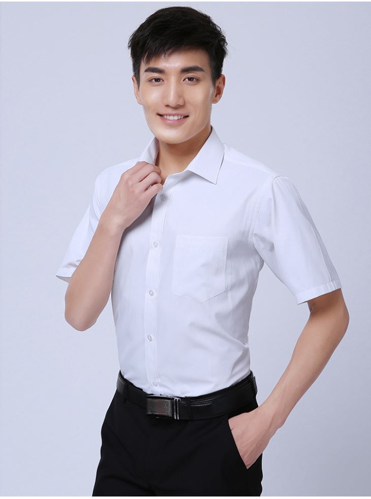和平定制男士中袖衬衫 修身职业工作服